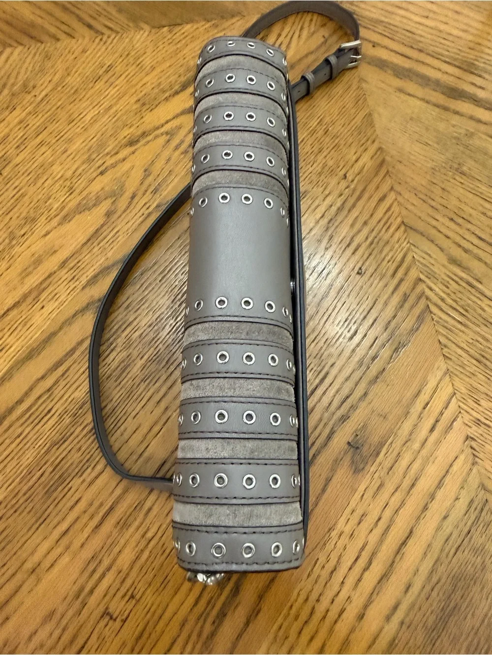 EUC Michael Kors Brooklyn Taupe Grommet Leather & Suede Shoulder Crossbody